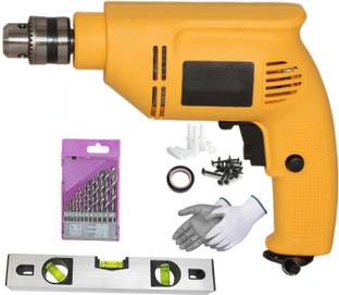 Digital Craft 100% Copper Winding Electric Reversible 10mm 550W Drill Machine,12" Spirit Level,13Pc HS...