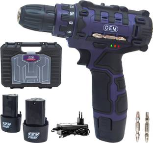 OEM Professional 12V Cordless Drill Machine with 1500mAh Battery, Adjustable Torque, 2-Speed Mode, Hea...