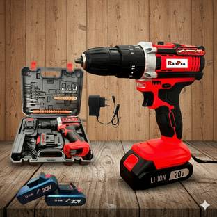 RanPra CORDLESS DRILL HEAVY DUTY WITH FORWORD AND REVERSE FUNCTION| 2 BATTERY Pistol Grip Drill