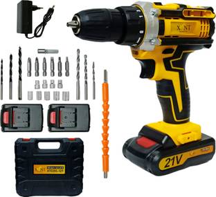 Hakimi 21V CORDLESS DRILL MACHINE KIT x2-21V Battery Operated with 2 Speed and 25pc Accessories Cordle...