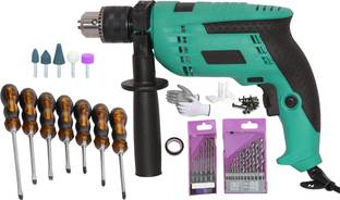 Digital Craft 13RE Drill Machine,5Pc Stone Set,7Pc Screw Driver Set Pistol Grip Drill