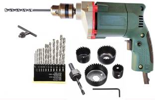 Inditrust 6-Month Warranty new 350w 100% Copper Winding Electric drill machine 10mm & 13pc HSS 6pc Hol...