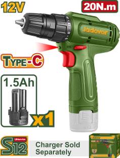 JADEVER 12V Cordless Drill Machine, 15+1, 20Nm, with Type-C Battery Lithium-Ion JDCDS518 Cordless Dril...