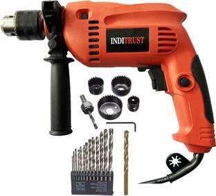 Inditrust 700w Impact drill machine 13mm RED (6-Month Warranty) 100% copper winding with 13pc hss 1 ma...