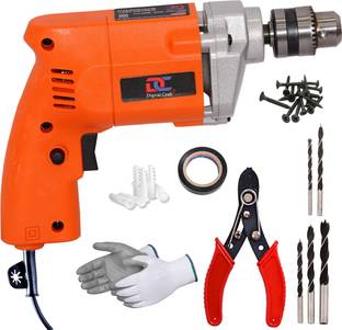 Digital Craft Powerful Compact Drilling Tool for Home 10mm 400W Drill Machine,Wire Stripper,5Pc Wood D...