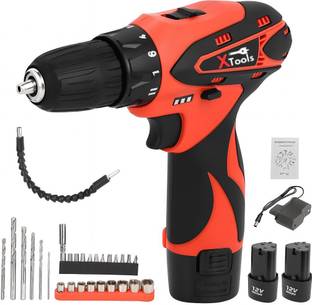 XTOOLS PowerMax 12V Pro 12V Cordless Drill Set with 2 Batteries, 1350RPM, Bits & Case – SPCD12V Cordle...