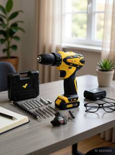 NTH XLNT 2 X 12v Batteries With Variable Speed Control & 24pcs Accessories Tool Kit Cordless Drill