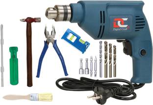 Digital Craft Electric Reversible Drill Machine 10MM,Mini Pocket Level,4 Utility Tools Pistol Grip Dri...