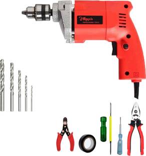 Hillgrove HGCM1117M1 500W Drill Machine with 5Pcs Hand Tool Kit, 5Pcs HSS Drill Bits for Making Holes ...