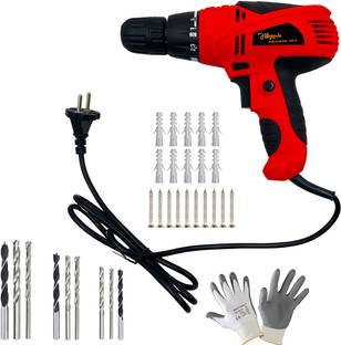 Hillgrove HGCM1194M1 400W Drill Machine with 10Pcs Screws, 10Pcs Plastic Gitti, 9Pcs Drill Bit Set for...