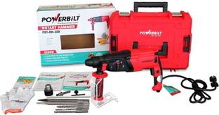 PowerBilt PBT-RH-30M ROTARY HAMMER DRILL 30MM DRILL MACHINE 2500WATT POWER DRILL 3 TYPES HAMMER MODES ...