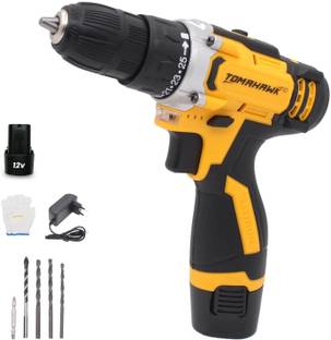Tomahawk DMS-9000 12V Drill Machine Heavy Duty Copper Armature 1350rpm 16+1 Torquesetting Cordless Dri...