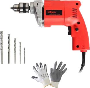 Hillgrove HGCM1109M1 500W Power Drill Machine with Gloves, 5Pcs Masonry Drill Bits for Making Holes in...