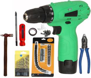 Digital Craft Cordless Drill 12V, 4-Inch 2-in-1 Driver Plus 2 Essential Utility Tools Pistol Grip Dril...