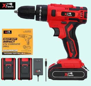 XTOOLS Drill set 21v Drill Machine with 2 Bettery Cordless Drill