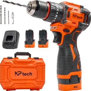 KP TECH 16.8V Cordless Impact Drill Machine 60NM Torque 1.5 Ah 2 Batteries & Charger Torque Setting 20...