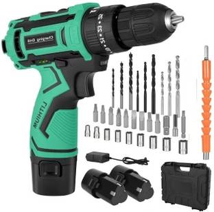 XDLB Cordless screwdriver drill machine With 2 battery tool kit set Combo 10mm 12V Cordless Screwdriver Kit with Bits and case 12v_06 Cordless Drill