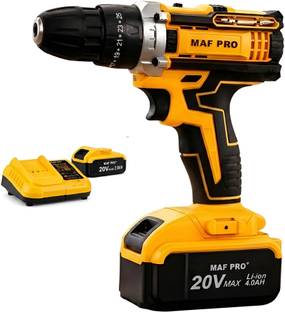 Maf Pro CIDLI2020-2 20V Drill, 10mm Chuck, 2 Batteries, Variable Speed, LED CIDLI20202 Cordless Drill