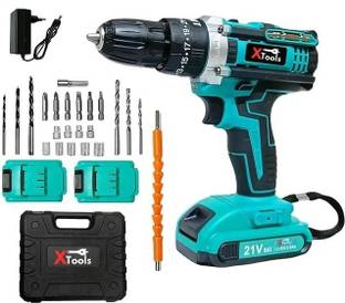 XTOOLS 1.5Ah Lithium Battery, 13mm Chuck, 60Nm Torque, 2-Speed 21v Cordless Drill Kit – Variable Speed...