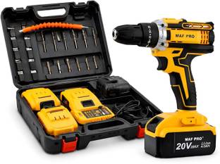 Maf Pro CIDLI2020-2 20V Drill, 10mm Chuck, 2 Batteries, Variable Speed, LED CIDLI20202 Cordless Drill