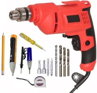 Digital Craft Electric Reversible Drill Machine 10MM 600W,3 in1 Tester Kit,Tape 3Mtr Pistol Grip Drill