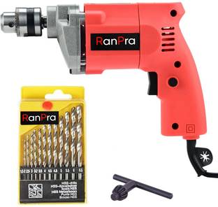 RanPra 10MM ELECTRIC DRILL MACHINE & DRILL BIT SET | Pistol Grip Drill