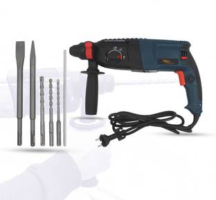 Hillgrove 100% Copper Winding HGHD26DG5 All Purpose 26mm Hammer Machine HGHD26DG5 with 5 Bits for Maki...