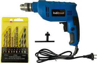 Inditrust 400W Reversible Drill Machine 100% Copper Winding-6 Month Warranty with 9pc drill bits Set (...