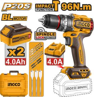 INGCO 96nm Brushless cordless impact drill CIDLI20968 Cordless Drill