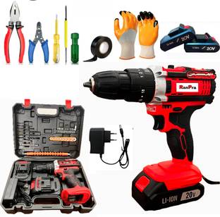 RanPra 21 VOLT CORDLESS DRILL WITH 2 BATTERY | 1CHARGER | SOME TOOL ACESSORIES KIT Cordless Drill