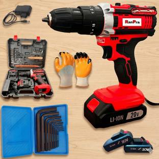 RanPra Industrial 21V Reversible Impact Drill/Driver with & 9Pcs Allen Key Set | Cordless Drill