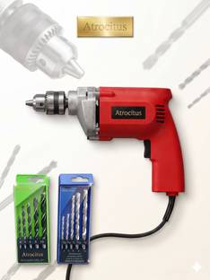 Atrocitus Atrocitus 10mm Electric Drill Machine with 5 Wood and 5 Masonry Bits ATR652_Normal_10mm_Maso...