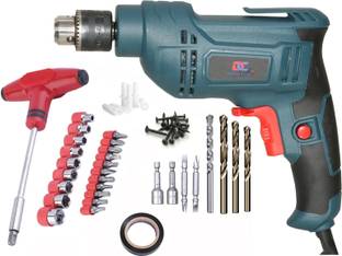 Digital Craft 100% Copper Winding Electric 600w Reversible Drill Machine 10MM,T-Bar Socket Set,PVC Tap...