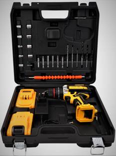 FERVIK 21V Cordless Drill Machine | 10mm Keyless Metal Chuck | 2-Speed Power Tool F-2 METAL DRILL Cordless Drill