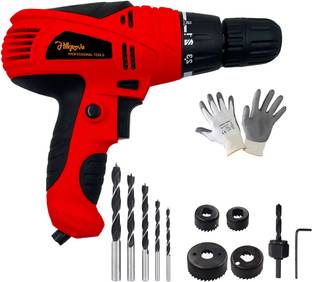 Hillgrove HGCM1193M2 400W Power Drill Machine with 5Pcs Wood Bits and 6Pcs Hole Saw Drill Bits for Mak...