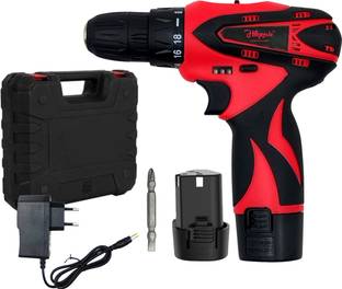 Hillgrove HGCM1379M1 12V 10mm Electric Wireless Mini Cordless Charging Screw Drilling HGCM1379M1 Wall Hole Battery & Charger Power Drill Machine Kit Set for Home Use Cordless Drill