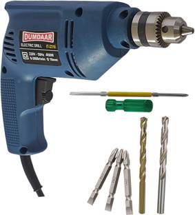 DUMDAAR Machine (400w~500w) new Reversible Drill Machine 500W 3pc ph2 bit 1pc (masonry & hss)bit screwdriver Pistol Grip Drill