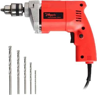 Hillgrove HGCM1015M3 HGCM1015M6 All Purpose 500W Drill Machine with 5 Drill Bits for Making Holes in Metal/Wood/Concrete Pistol Grip Drill NDM6 Pistol Grip Drill
