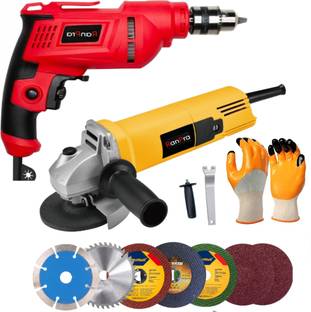 RanPra 10MM REVERSIBLE DRILL | 4 INCH ANGLE GRINDER WITH TCT, DIAMOND, CUTTING, REGMAL Pistol Grip Dri...