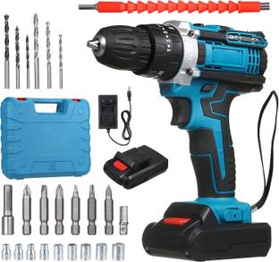 Flisco CORDLESS DRILL MACHINE KIT x2 Battery Operated with 2 Speed and 25pc Accessories012 Cordless Dr...
