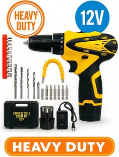 Hamid 12 V MACHINE KIT CORDLESS DRILL KIT x2-12V Battery Operated Kit 2 Speed and 25pc Cordless Drill