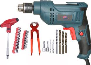Digital Craft Electric 600w Reversible Drill Machine 10MM,T-Bar Socket Set,8' Pincer Plier Pistol Grip Drill