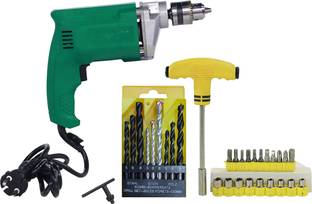 Shopper52 Drill Machine 9pc Bit 21pcToolkit Pistol Grip Drill