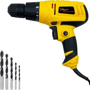 Hillgrove HGCM1171M2 350W Power Drill Machine with 5Pcs Wood Drill Bits for Making Holes in Metal/Wood/Concrete with Reverse Rotation and Variable Speed PB8SQ910 Pistol Grip Drill