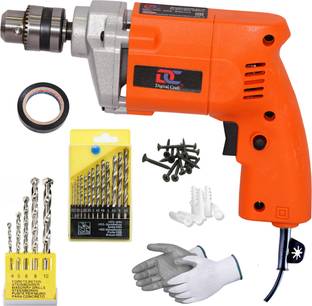 Digital Craft Powerful Compact Drilling Tool for Home 10mm 400W Drill Machine,5Pc Masnory Drill Bit Set,13Pc HSS Drill Bit Set Pistol Grip Drill