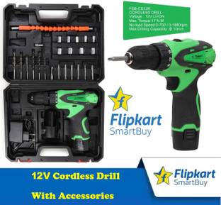Flipkart SmartBuy 10mm Cordless Drill Driver With Attach Accessories FSB-CD12K Cordless Drill