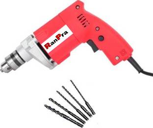RanPra 10 MM DRILL MACHINE WITH 5 PCS BIT SET HEAVY DUTY Pistol Grip Drill
