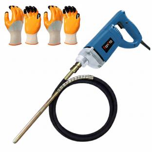 RanPra Electric Concrete Vibrator Handheld Cement Soil Mixer Vibrator| Safety Gloves Pistol Grip Drill