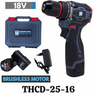NTH THOR PRO SERIES Brushless Motor 18V Cordless Drill Machine Metal Chuck 50 N.M Torque, 2 Speed Modes 0-500 RPM/ 0-3000 RPM Cordless Drill