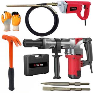 RanPra 7KG DEMOLITION BREAKER HAMMER & CONCRETE VIBRATOR Pistol Grip Drill